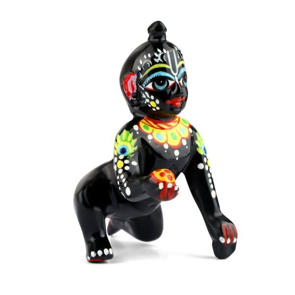 Brass Black Bal Gopal/Laddu Gopal Idol (Sizes Available 0 to 3) - Image 2