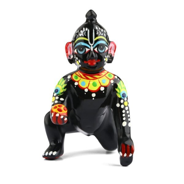 Brass Black Bal Gopal/Laddu Gopal Idol (Sizes Available 0 to 3) - Image 3